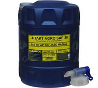 20L Olio Motore MANNOL SAE 30 4T AGRO API SG + Rubinetto