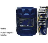20L Olio Motore MANNOL Trattore Superoil 15W-40 4xStop Perdite+Flush Motore