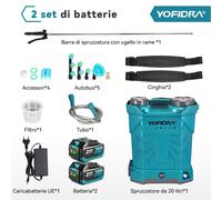 20L Spruzzatore a Batteria Da Giardino Nebulizzatore a Pressione Con Accessori