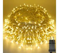 20M 200LED Luci Natale Catena Luminosa Interno/Esterno 8 Modalità, Impermeabile IP44, Funzione Di Memoria, Bassa Tensione, Decorativa Casa, Giardino, Matrimonio, Natale, Bianco Caldo