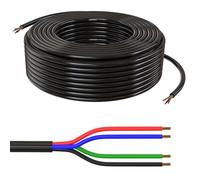 20m Lumonic 4x 0,34mm² Cavo di controllo LED nero 1m Cavo a 4 conduttori con guaina flessibile prolunga LiYY, cavo di alimentazione, cavo di alimentazione LED, cavo di comando