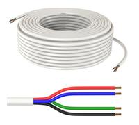 20m Lumonic 4x 0,34mm² RGB LED cavo di controllo bianco 1m I cavo rivestito a 4 anime flessibile I prolunga LiYY, cavo di alimentazione, cavo di alimentazione LED, cavo di comando