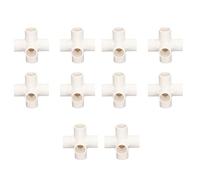 20mm 5 Way PVC Pipe Fitting | 90 Degree 3D Elbow Connector for Furniture/Cat Fence/Garden Support | High Gloss PVC Material, 10 Pcs (White)
