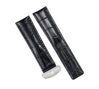 20mm Pelle Cinturino per Orologio breitling pilot Deployante Chiusura Nero