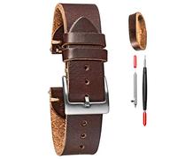 20mm Watch Bands for Men, Mens' Horween Leather Watch Strap, Quick Release Handmade Vintage Watch Replacement
