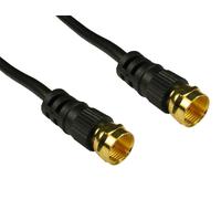 20mtr Raccordo F Maschio a Maschio 3c2v Nero Coassiale Cavo + Oro Conn