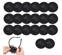 20Pack Felt Hair Band Pad, DIY Felt Hair Band Decor Base with Elastic Bands for Tea Party Headbands, Securely Glued Not Easy to Fall Off (Black)