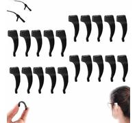 20Pairs Glasses Grips,Eyeglasses Ear Grips,Anti Slip Eyeglass Retainer,Silicone Anti-Slip Glasses Ear Hook Grip,Eyeglass Ear Grip,Premium Silicone Ear Hook,Glasses from Slipping Down Your Nose (Black)