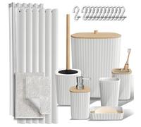 20PC Bambù Accessori Bagno Set - Completo & Bagno Tappeti