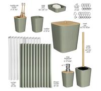 20PC Bambù Accessori Bagno Set - Completo & Bagno Tappeti