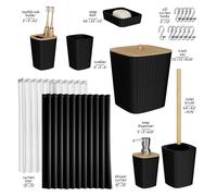 20PC Bambù Accessori Bagno Set - Completo & Bagno Tappeti