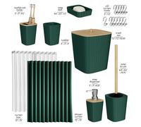 20PC Bambù Accessori Bagno Set - Completo & Bagno Tappeti