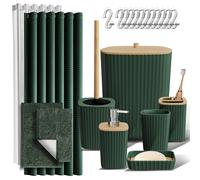 20PC Bambù Accessori Bagno Set - Completo & Bagno Tappeti