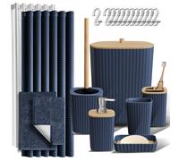 20PC Bambù Accessori Bagno Set - Completo & Bagno Tappeti