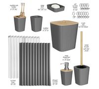 20PC Bambù Accessori Bagno Set - Completo & Bagno Tappeti
