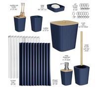 20PC Bambù Accessori Bagno Set - Completo & Bagno Tappeti