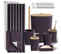 20PC Bambù Accessori Bagno Set - Completo & Bagno Tappeti