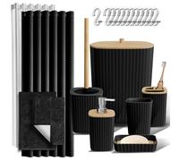 20PC Bambù Accessori Bagno Set - Completo & Bagno Tappeti