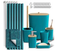 20PC Bambù Accessori Bagno Set - Completo & Bagno Tappeti