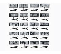 20PC Parole Parole Clip per Capelli Parola Sprout Pack Nero Bianco Divertente TikTok Germogli Frasi Alla Moda Slang Rave Plur Festival EDM Concerto Carino Piccole Forcine Copricapo Accessori Per