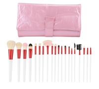20PC Rosa Trucco Pennello Set Con Custodia IN Pelle - Pro Viso, Occhio & Labbra