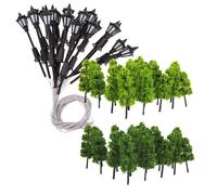 20pcs 1: 100 Modello Di Alberi Di Pagoda E Lampioni Del Treno Ferroviario