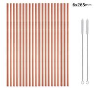 20pcs 10.5in Riutilizzabile Bere Paglia 25cm Super Lungo 304 Acciaio Cannucce