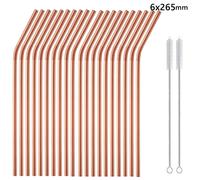 20pcs 10.5in Riutilizzabile Bere Paglia 25cm Super Lungo 304 Acciaio Cannucce