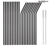 20pcs 10.5in Riutilizzabile Bere Paglia 25cm Super Lungo 304 Acciaio Cannucce