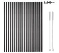 20pcs 10.5in Riutilizzabile Bere Paglia 25cm Super Lungo 304 Acciaio Cannucce