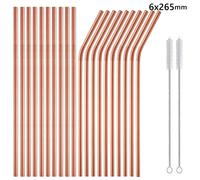 20pcs 10.5in Riutilizzabile Bere Paglia 25cm Super Lungo 304 Acciaio Cannucce