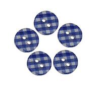 20Pcs 12,5mm 0,49inch Gingham Check Resin Buttons for Baby Knits (Royal Blue)
