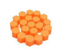 20pcs 17mm Rubber Car Wheel Tire Tyre Nut Screw Cover Caps Hub Protector Orange