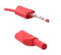 20PCS/4mm Guaina retrattile maschio impilabile Spina a banana protetta Filo isolato Connettore a saldare Nero Rosso(20PCS Red)