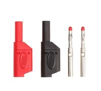 20PCS/4mm Guaina retrattile maschio impilabile Spina a banana protetta Filo isolato Connettore a saldare Nero Rosso(10 Red 10 Black)