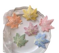 20Pcs 6cm Maple Leaf Flower Embroidery Appliques Handmade DIY Sewing Supplies Patches Headwear Clothing Decoration(Multicolor)