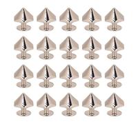 20PCS Binding Rivets 10mm Hexagonal Cone Rivet and Crossed Screws for Leather Belt Handbag Clothing Crafts (Silver)