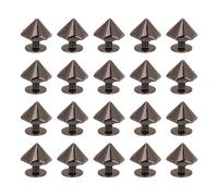 20PCS Binding Rivets 10mm Hexagonal Cone Rivet and Crossed Screws for Leather Belt Handbag Clothing Crafts (Silver Black)