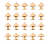 20PCS Binding Rivets 10mm Hexagonal Cone Rivet and Crossed Screws for Leather Belt Handbag Clothing Crafts (Gold)