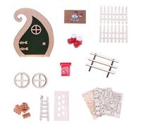 20Pcs case delle bambole in miniatura porte vacanze decorazioni natalizie set resina legno progetto creativo resina case delle bambole in resina ornamenti di Natale