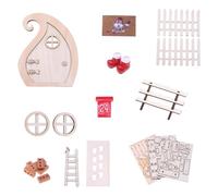 20Pcs case delle bambole in miniatura porte vacanze decorazioni natalizie set resina legno progetto creativo resina case delle bambole in resina ornamenti di Natale