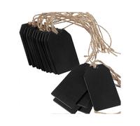20Pcs Chalkboard Tags Hanging Wooden Mini Chalkboard Signs , Hanging Chalkboard Labels,Message Tags, Black