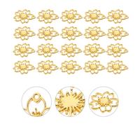 20pcs Cherry Blossom Flower Ley Open Back Pendants Pendants Charms per fai da te