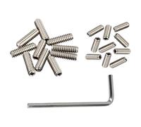 20Pcs Chitarra Ponte Selle Viti di Regolazione Altezza Sostituzione Chitarra Elettrica Selle Ponte Vite Con Chiave Con Chiave Per Elettrico E Basso