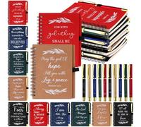 20pcs Christian Penna a sfera e Notebook Bulk Christian Regali, Multicolore | Diario biblico Natebooks Penne Scritture Regalo religioso per donne uomini Chiesa collega forniture scolastiche