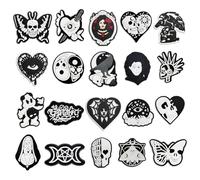 20PCS Ciondoli per Scarpe a Tema Gotico, Teschio Farfalla Occhio Scarpa Decorazione Charms Stile Dark, Gotico EMO Moda Charms Accessori per Sandali Zoccolo Braccialetti, Festa Regalo per Uomini Donne