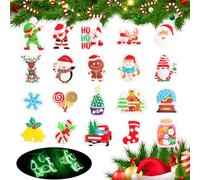20PCS Ciondoli per Scarpe Incandescenti, Graziosi Scarpa Charms a Tema Natale Santa Alce Elfo Ciondoli CLOG Braccialetto in PVC per Jibbitz Crocs, Regalo del Partito per Ragazzi Ragazze