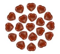 20Pcs Cristallo a Cuore Naturale 0.6" 3/8"T, per Red Jasper