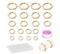 20PCS Dado di Bloccaggio in Ottone, FORMVERSITY Dado Ottone Femmina 3/4 1/2 3/8 1/4 1/8 Pollice, per Dados in Rame per Base Rubinetto