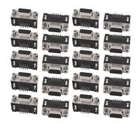 20Pcs DB 15 Pin 3 Row Female D-SUB VGA Connector PCB Mounting Right Angle